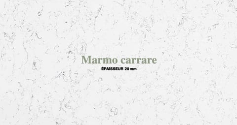 Plan de travail Be:Quartz · quartz Luisina · Marmo Carrare