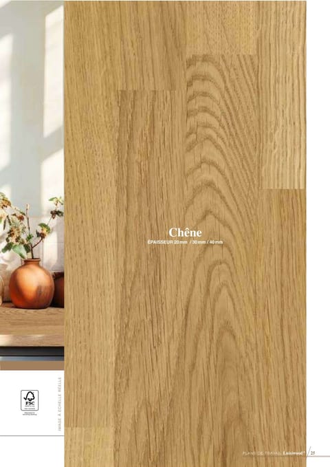 Plan de travail Luisiwood · bois massif Luisina
